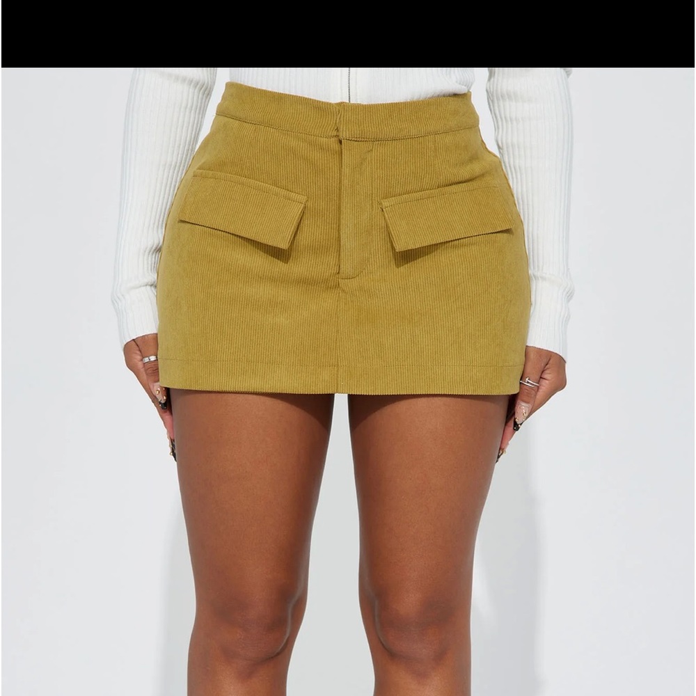 green corduroy skort